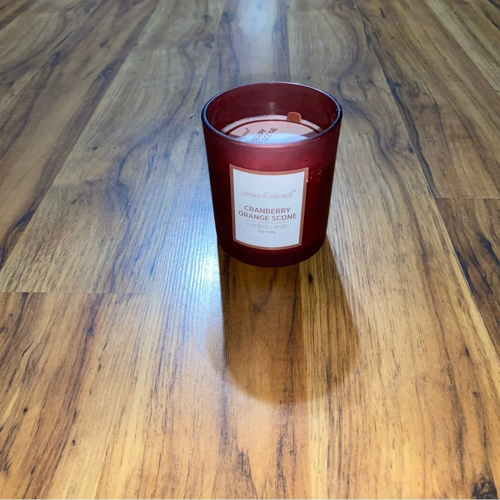 Perfect Harvest Cranberry Orange Scone Glass Scented Candle 7 Ounces (New)
